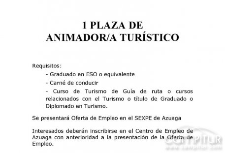 La empresa municipal Ametuga SA convoca una plaza de animador/a turístico