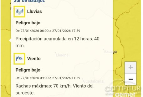 Extremadura continúa en aviso meteorológico durante las próximas horas