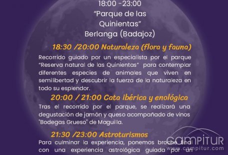 Berlanga celebrará el 18 de abril una jornada gratuita que unirá naturaleza, sabores ibéricos y observación de estrellas en el Parque de las Quinienta